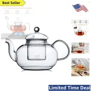 Clear Glass Teapot with Removable Infuser - Stovetop Safe - 20.3 oz