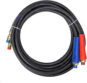 12 ft Black Rubber Air Line Hose Assembly with Dura Grips