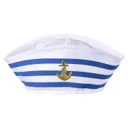 Kids Girl Boy Adult Women White Blue Navy Sailor Marine Costume Party Hat Cap