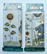 Lot of 2 Debbie Mumm Whimsical Country Charm Prepasted Border Birds Sunflowers