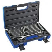 TRAX 14PC 15° Offset Wrench/Spanner Set Made in Taiwan 6-19mm WITH CASE