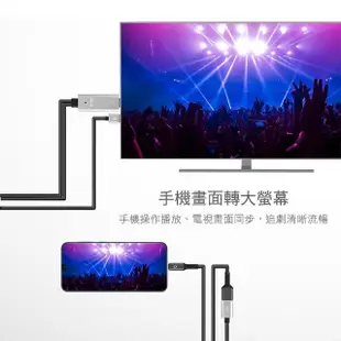 【DIKE】MHL高畫質影音傳輸線 iOS/Android系統通用 USB手機轉電視螢幕 轉接器(DAO610SL)