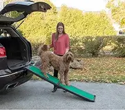Pet Gear supertraX Ramps for Dogs and Cats, Maximum Traction Surface, Portable/Easy-Fold (No Tools Required), Built in Handle for Travel, 42-71 Inches Long, Supports 150-200lbs, Emerald