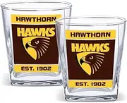 AFL Spirit Drink Glass Set of Two - Hawthorn Hawks - - 250ml Cup