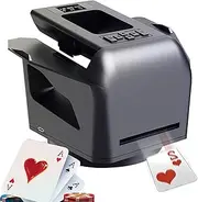 360° Rotating Card Dealer, Automatic Card Shuffler & Dealer with OLED Display and Touch Control, Dealing Distance & Speed Adjustable, USB Rechargeable Auto Dealers Machine for UNO, Poker Black