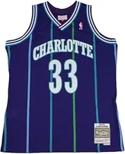 Mitchell & NessAlonzo Mourning 33 Charlotte Hornets Purple Replica Swingman Jersey HWC Basketball Jersey