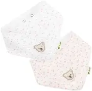 [Steiff] Neckerchief Set of 2, One Size, Bright White, Children's Neckerchief, Baby Neckerchief, Neck Cover for Babies, Soft and Comfortable, Neck Protection, Machine Washable