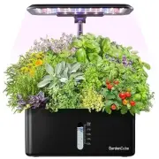 Hydroponics Growing System Indoor Garden: Herb Garden Kit Indoor 8-pods Black-8