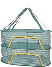 HAKIDZEL Hanging Drying Net 2-layer Rack for Food Fruit Fish Drying Anti-contamination Mesh Space-saving