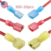 20-300PCS Spade Wire Electrical Crimp Terminal Nylon Fully Connector Insulated