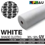 LiFEAU 30% 50% WHITE UV Shade Cloth Shadecloth Sail Garden Mesh Roll Outdoor
