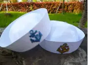 Kids Girl Boy Adult Women white Navy Sailor anchor marine Costume Party Hat Cap