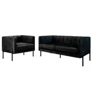 Avian 3 Seater Velvet Sofa Set with Steel Legs