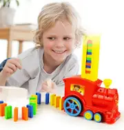 60/80 Pcs Automatic Domino Train Toy Set Colorful Dominoes Blocks Game Educational DIY Toy