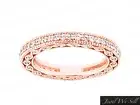 0.60Carat Diamond Milgrain Eternity Wedding Band Ring w/ Accents 14k Gold GH I1