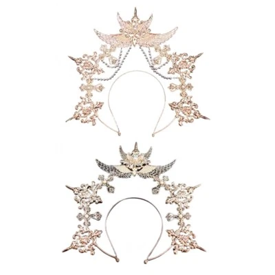 Adult Cosplay Headband Halloween Hair Holder with Baroque Wing Designed