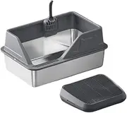 Fonowx Cat Litter Tray with High Sided and Cat Litter Ramp Include Scooper for Big Cats, Deep Gray