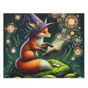 Puzzle 500-Piece Whimsical Fox Wizard Hat Art