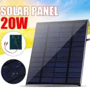 20W Solar Panel 12V Portable Home Camping Battery Phone Charger Boat Car Outdoor