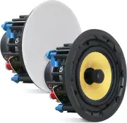 6.5” Ceiling Speaker Set - 2-Way Full Range Speaker (Pair) Built-In Electronic C