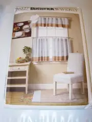 CRAFTS UNCUT BUTTERICK B6227 Sewing Pattern WAVERLY CURTAINS VALANCE KITCHEN