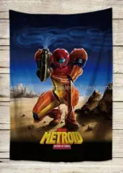 metroid samus tapestry cloth poster decorative wall decals