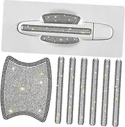 CHILDWEET 1 Set Car Door Handle Scratch Protectors Stylish Rhinestone Design Fit for Various Models Durable Protection Against Scratches Automotive Accessory