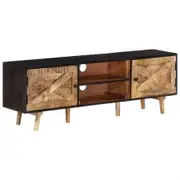 TV Cabinet 140x30x46 cm Rough Mango Wood and Solid Wood Acacia