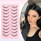 Curled Transparent Stem False Eyelashes Eye Elongated 3D Eye Lashes Student