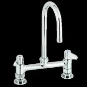 T&S Brass 5F-8DLX05 Equip 8" Deck Mount Faucet w/ 5-1/2" Gooseneck Spout