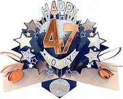 Happy 47th Birthday 47 Today Pop-Up Greeting Card Love Kate's Pop Up Cards Him POP204MC47