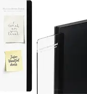 uxcell Monitor Memo Board, Transparent, Black Standard Left Self-Adhesive Sticky Note Holder Side Note Attachment Computer Accessories for Home Office Computer Monitor Screen, 1 Pcs