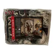 Color Forum Holiday Throw Blanket Woven Tapestry Old Time Christmas Santa 68x47