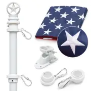 American Flag Poles - Tangle Free Flagpole with 3x5 US Flags for Outside - 7 ...