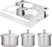 High-quality Stainless Steel Manicure Kit Durable Stable Organizer 1 Set Nail Sterilization Cup Anti-rust with Shelf Easy-open Lid Silver