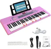 61 Key Electronic Keyboard Piano with Lighted Up Keys Musical Mini Keyboard Pian