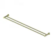 Double Towel Rail Holder Brushed Brass Greens Tapware Reflect 21315BB