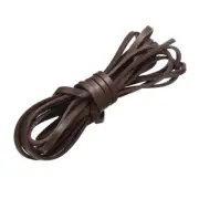 Flat Leather Cord, 3.3 Yard 4mm Leather String Strips for DIY Crafts Deep Coffee
