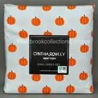 NEW Cynthia Rowley Cute Fall Pumpkins 4pc KING Sheet Set Microfiber Gray Orange