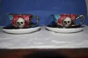 Grace Teaware Halloween Cup And Saucer Set Of 2