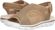 Propet Womens TravelActiv Ss Sandal in Gold and Black - Size 6.5 Wide Width NEW