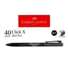 Faber-Castell Click X7 Pen 0.7mm Needle Point Retractable Black Ball Pen - 40Pcs