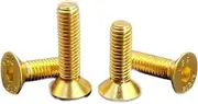 Long Socket Screws, 10Pcs M2 M2.5 M3 Length 4-40mm Countersunk Flat Head Hex Hexagon Socket Screws Alloy Steel Plating Gold Screw(35mm,M2)