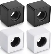 Facmogu 4PCS Black & White Microphone Flag Station, Portable Square Cube Shaped