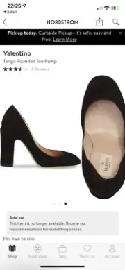 Valentino Tango Rounded Toe Pump Size 35 Black Heels Pumps
