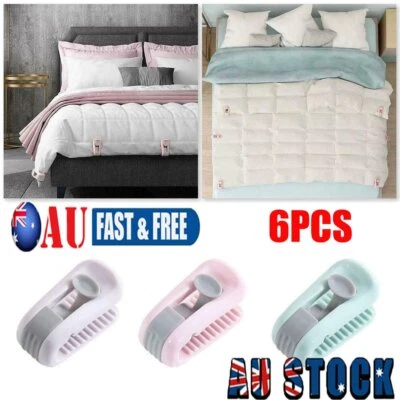 6PCS Quilt Cover Gripper Without Needle Bed Duvet Covers Sheet Clip Clamp HA
