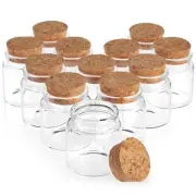 Bright Creations 12 Pack 50ml Small Glass Bottles with Cork Stopper, Mini Jars
