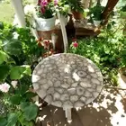 Round White Agate Bedside Table Crystal Gemstone Garden Interior Furniture Decor