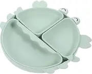 ABOOFAN Food Plate Bowls Kitchen Plates Plate Divided Plates for Complementary Food Bowl Divided Plates Bowl Cartoon Bowls Snack Dish Green Silica Gel re-usable
