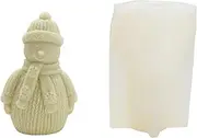 Christmas Snowman Candle Silicone Mould, 3D Snowman Resin Molds for Candle Making, Reusable DIY Snowman Soap Mold Christmas Cake Chocolate Making Gifts